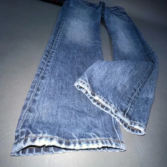 SOLD ARCHIVE 1 AllSaints Nash Iggy Fit Jeans Faded 34-36W Embroidered Denim - Picture 8 of 14